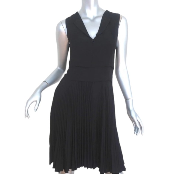 A.L.C. SLEEVELESS DRESS ETTA BLACK PLEATED - Picture 2 of 13
